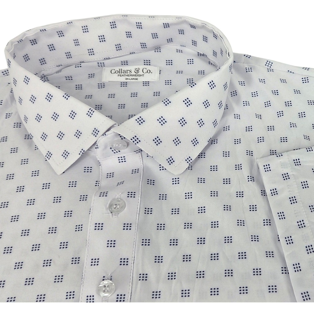 NWOT Collars and Co Featherweight Dress Collar Polo 2XL Oracle White